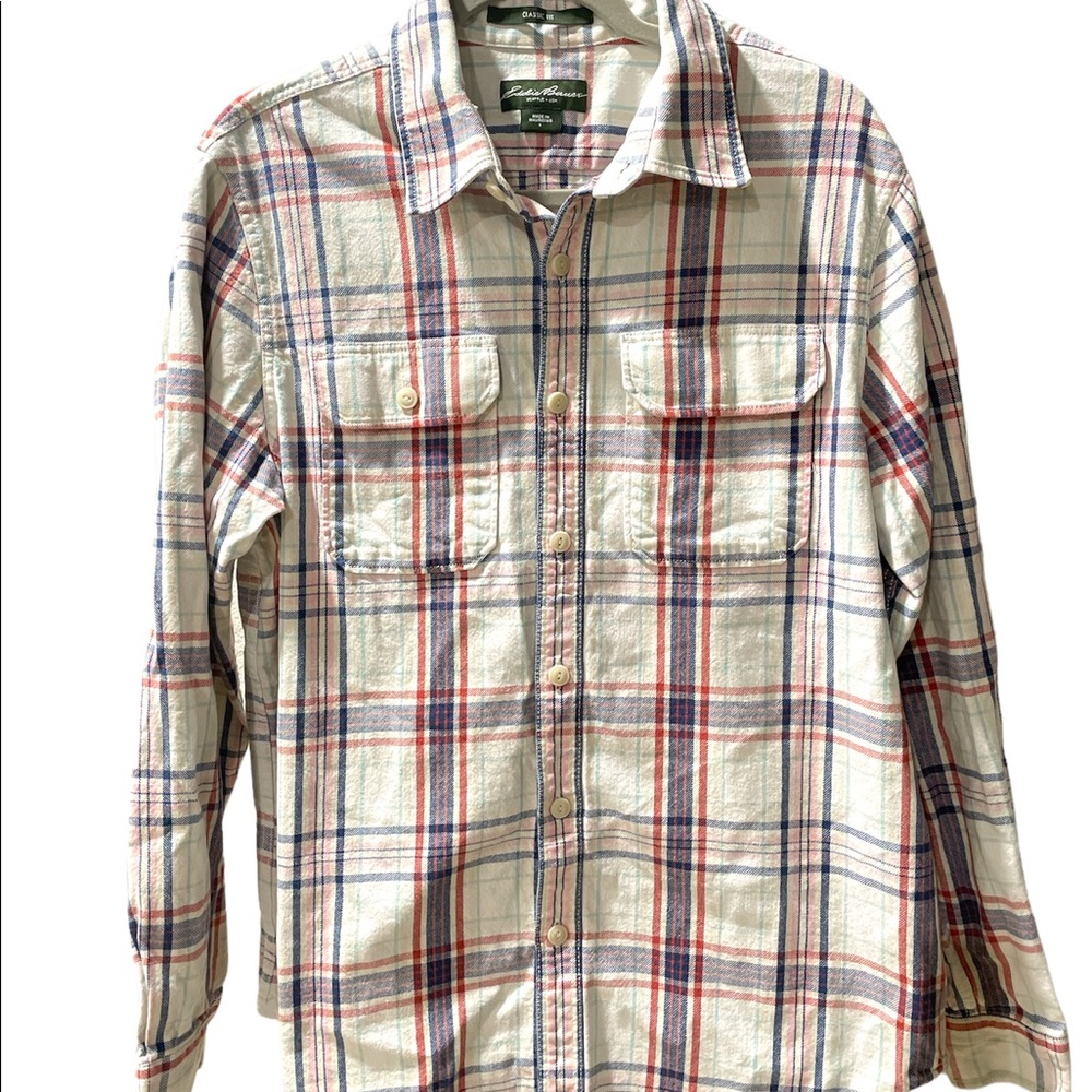 Men’s Eddie Bauer Plaid/Flannel Button Down Shirt-Large